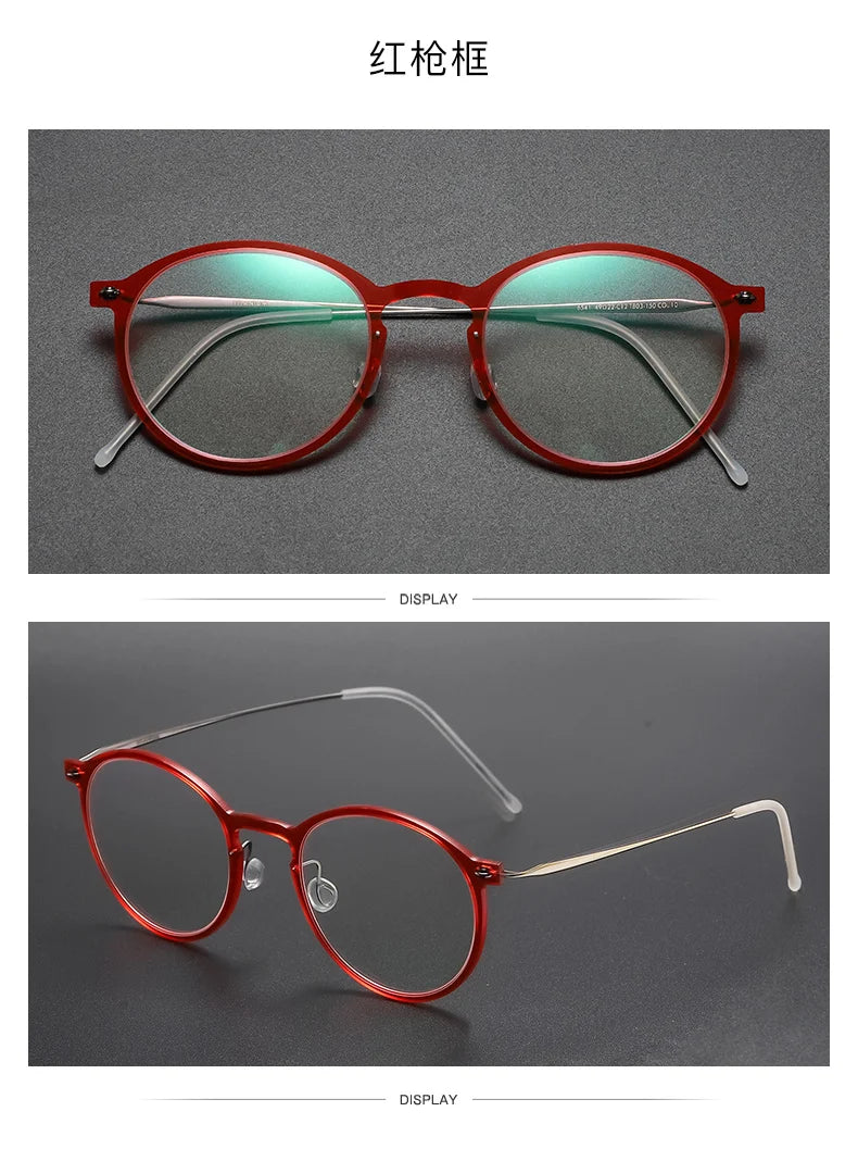 Unisex Full Rim Round Screwless Titanium Acetate Eyeglasses 6541 - Lightweight Durable Glasses for Work, Reading & Fashion | Aimee Eyewear
