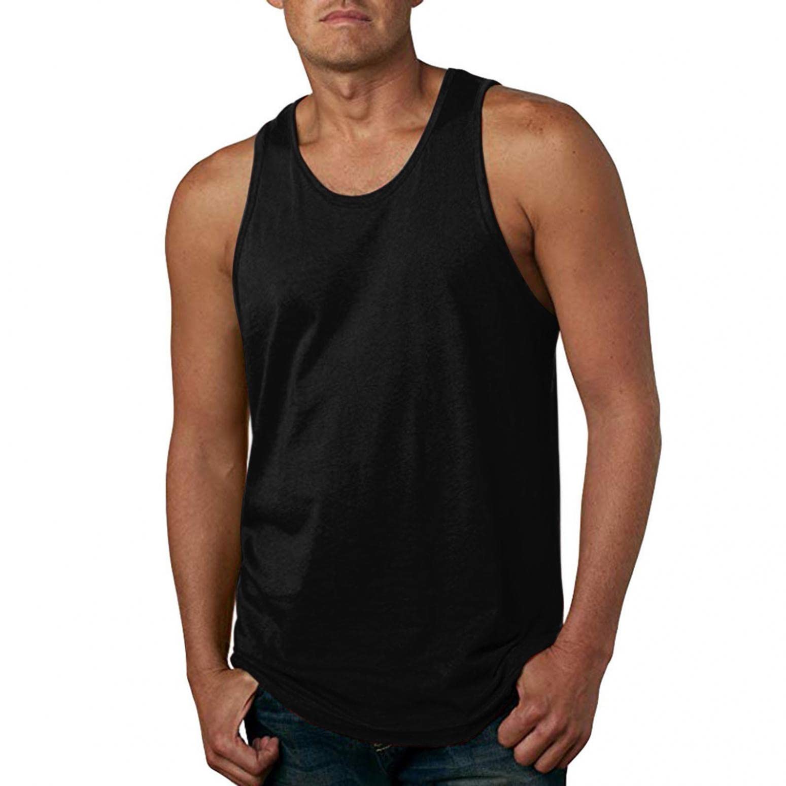 Men's Hawaiian Floral Tank Top - Sleeveless Summer Beach Shirt for Casual Wear & Vacation | Crew Neck Beachwear for Pool, Surfing & Outdoor Activities