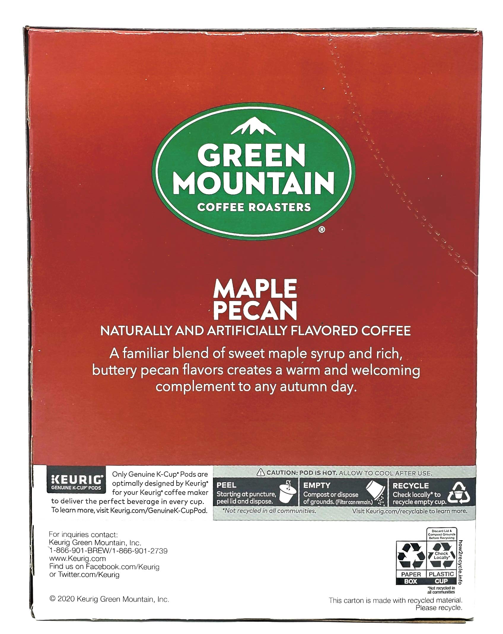 Green Mountain Coffee K-Cup Seasonal Variety Pack - 48 Count (24 Cinnamon Sugar Cookie & 24 Maple Pecan) | Compatible with Keurig Single Serve Coffee Makers | Perfect for Holiday Gifts, Office Breakrooms & Cozy Winter Mornings
