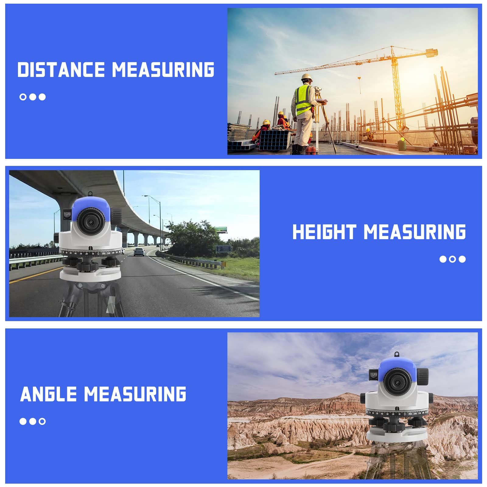 32X High Precision Automatic Optical Transit Survey Level - Auto Level Gauge Measuring Machine for Construction, Land Surveying & Engineering Projects