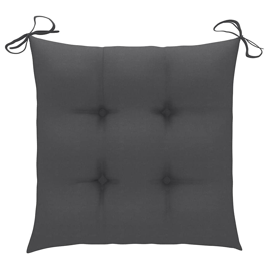 Premium 2-Pack Anthracite Chair Cushions 15.7x15.7x2.8 Inch - Soft Cotton Stuffed Seat Pads with Ties for Indoor/Outdoor Use - Perfect for Dining Chairs, Patio Furniture, Office Seating & Home Decor