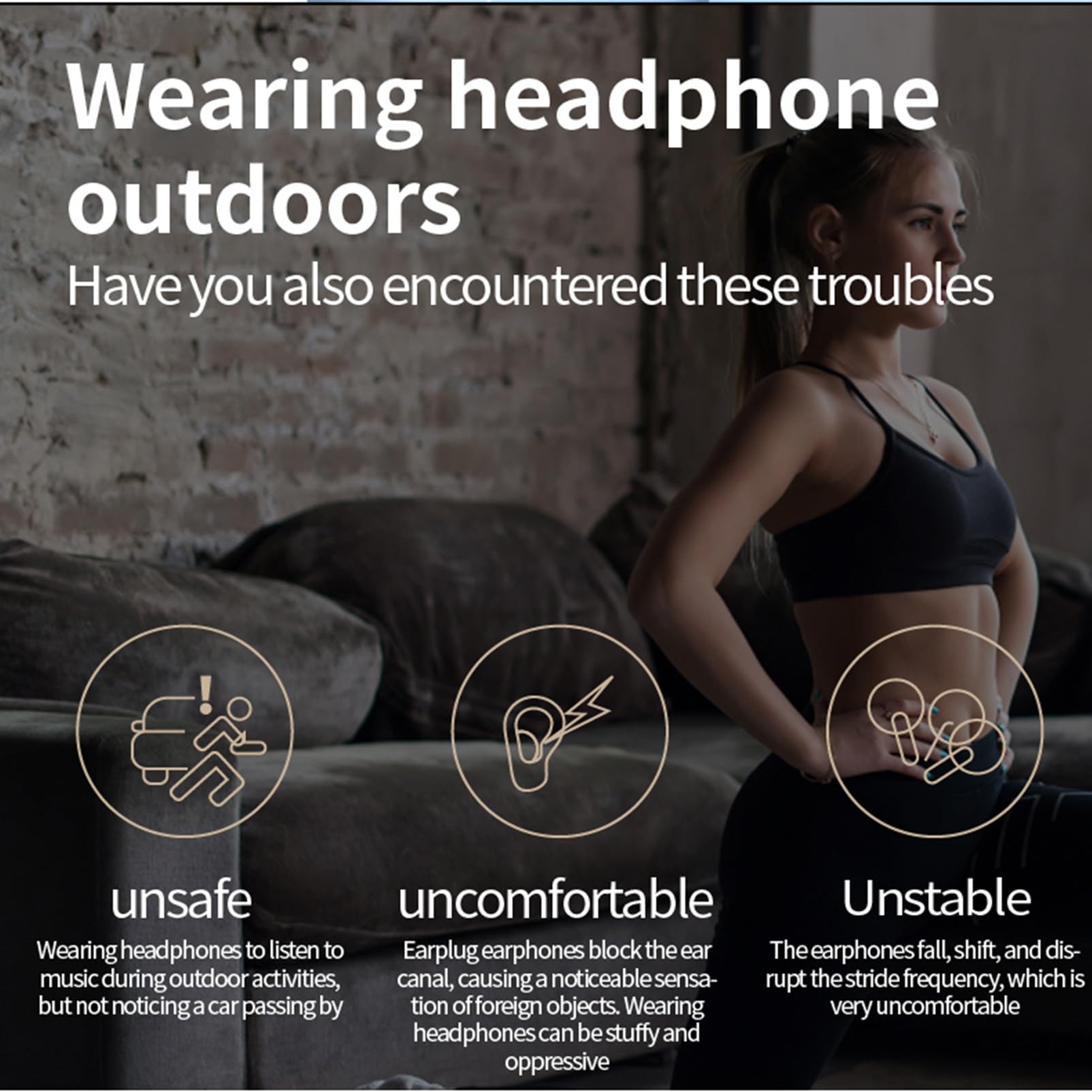 Bluetooth Ear Clip - Single Wireless Open Ear Headphones with Bone Conduction for Workout, Cycling, Running - Secure Fit, Sweatproof (Black) | Perfect for Gym, Outdoor Sports & Active Lifestyle