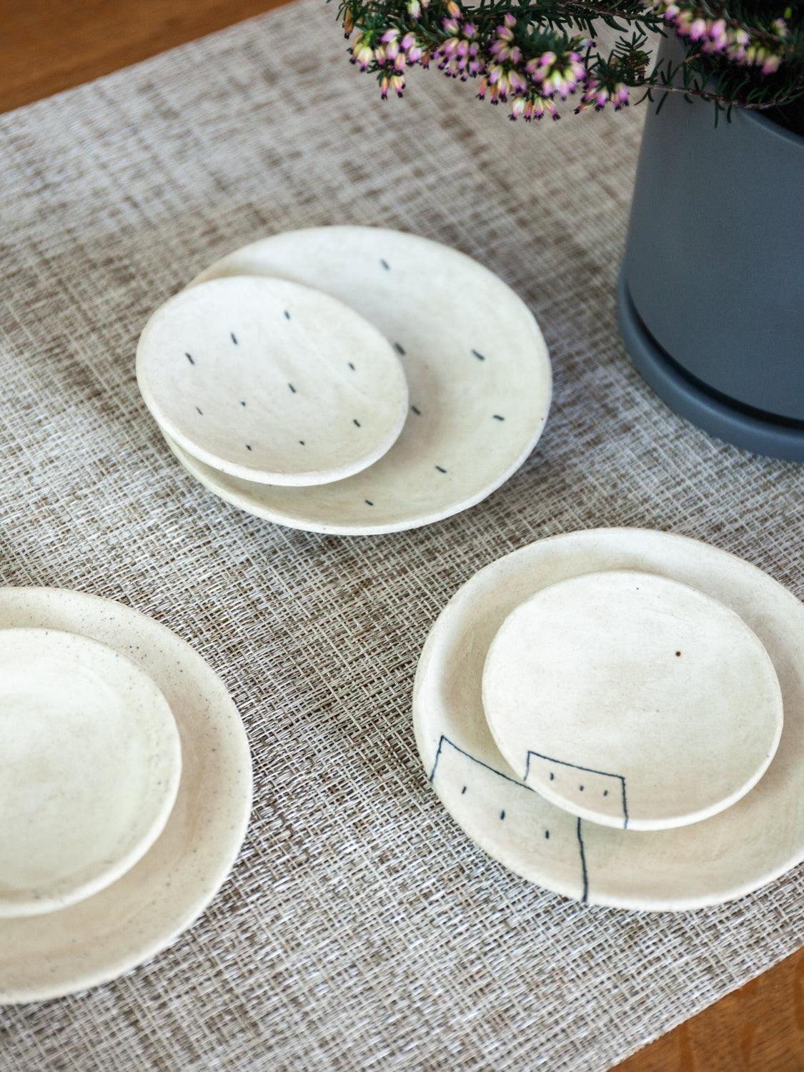 Rojinosora Small Plates Set of 6 - 5.5 Inch Decorative Appetizer Plates for Party, Dessert, Snacks - Elegant Ceramic Serving Dishes for Home Dining, Entertaining & Special Occasions