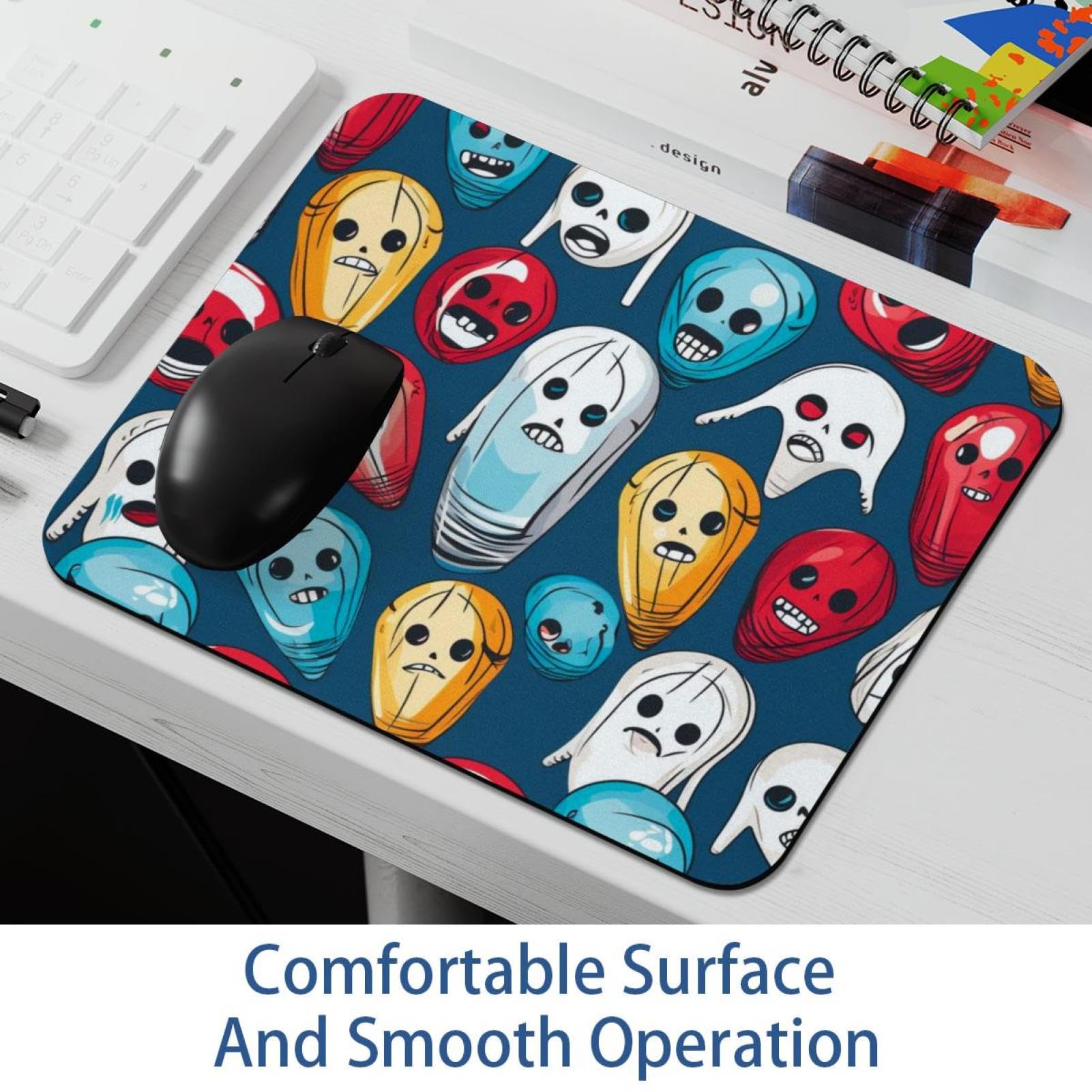 Funny Cartoon Bowling Ball Desk Mat - Non-Slip Rubber Base Gaming Mouse Pad for Work & Play | Perfect for Office, Home & Gaming Setups | Small Desk Pad for Keyboard & Mouse Comfort