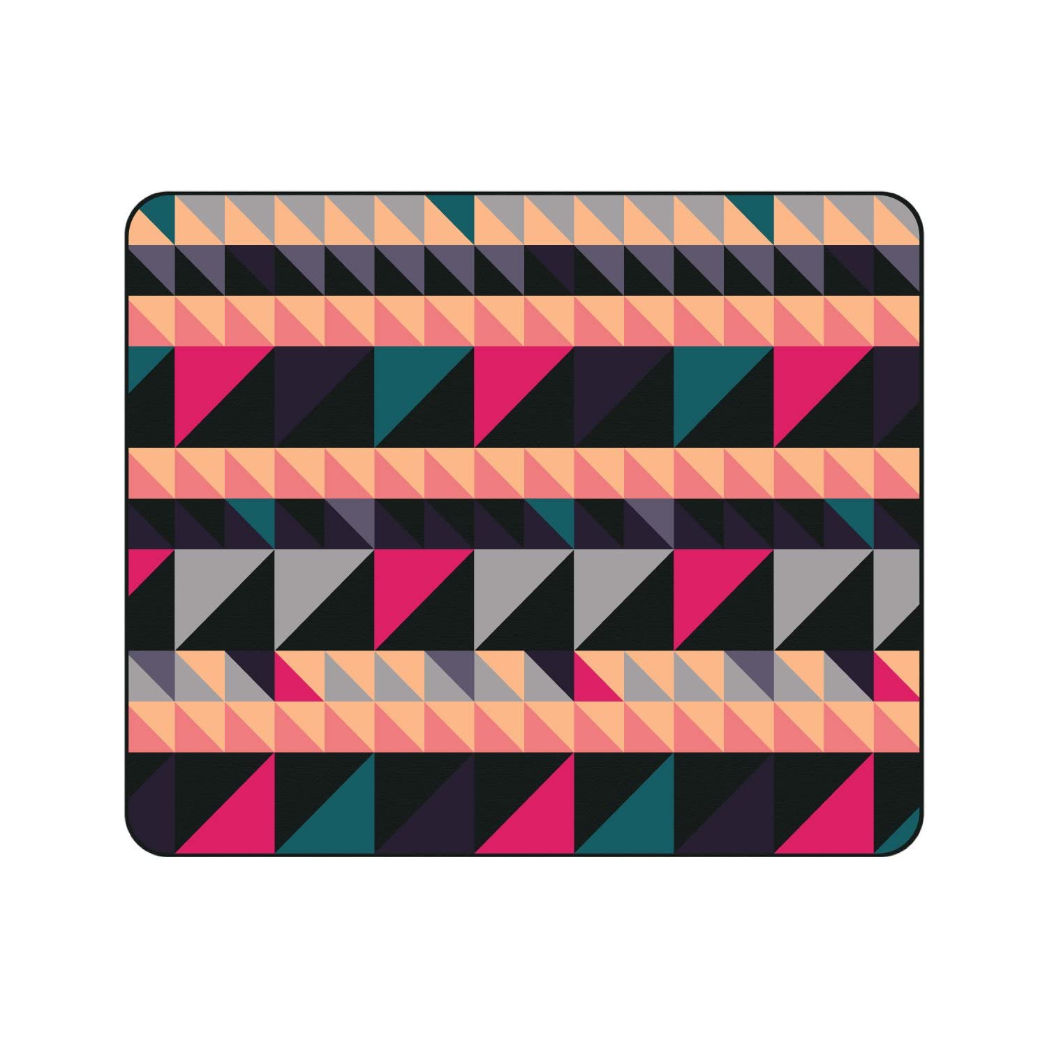 OTM Essentials Artist Series: Orange Paper Shoppe Fabric Mouse Pad with Triangle Quilt Geometric Patterns - Ergonomic Desk Accessory for Office, Gaming & Home Workspace