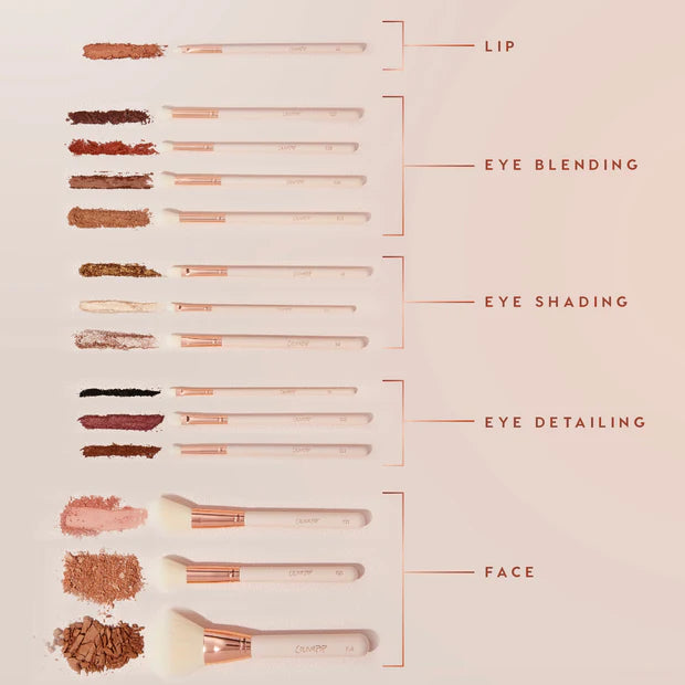 Ultimate Brush Roll Set by Colourpop - 12-Piece Makeup Brush Collection for Professional & Everyday Beauty - Perfect for Travel, Home Use & Makeup Artists