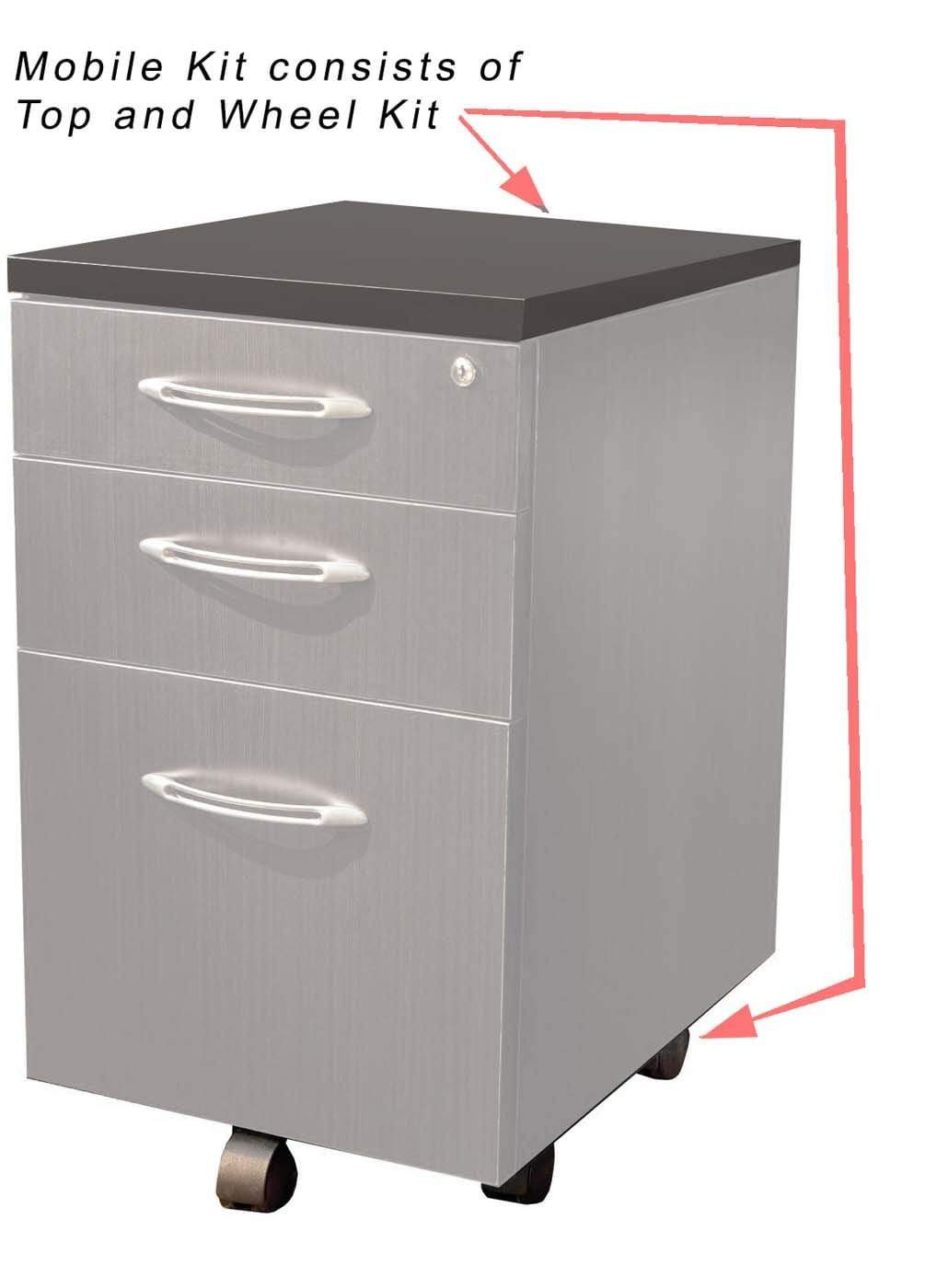 Safco Mayline Aberdeen Mobile Kit for Pedestal AMK20 - Adjustable Office Workstation with Wheels for Easy Mobility | Perfect for Conference Rooms, Home Offices & Workspaces