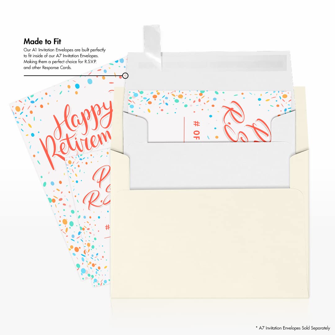 Premium LUXPaper 4Bar A1 Invitation Envelopes - Self-Seal Peel & Press Closure, 3 5/8