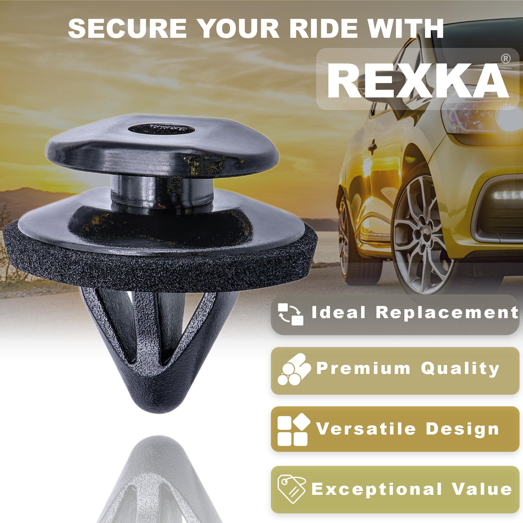 Rexka 25pcs Fender Rocker Garnish Pillar Trim Retainers with Sealer - Compatible with Subaru Ascent Forester Impreza Legacy Outback Tribeca WRX (Part# 909130088 909130109) - Perfect for Auto Body Repair & Car Interior Maintenance