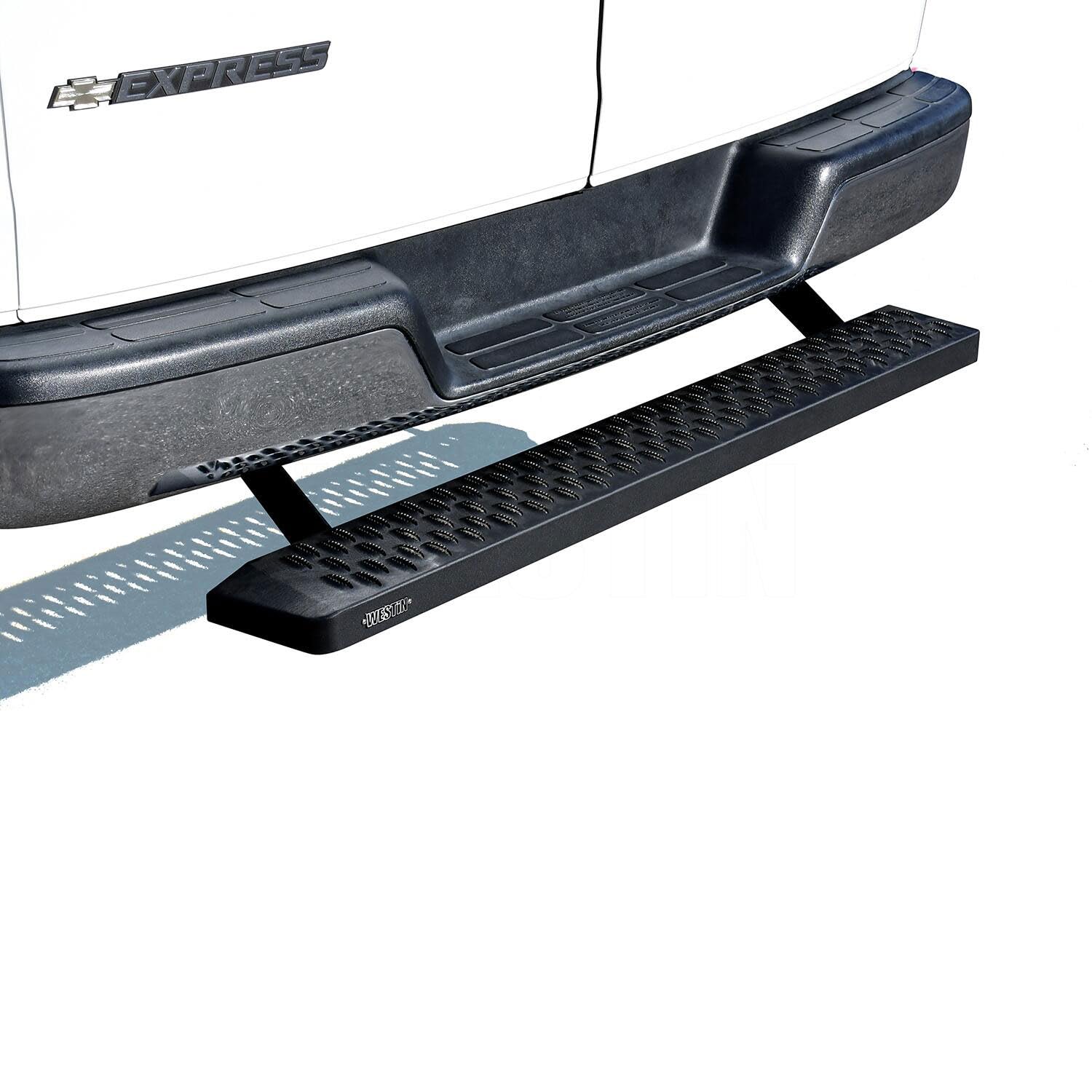 Westin 27-81015 Textured Black Running Boards - Fits 2003-2024 Chevy Express/GMC Savana 1500/2500/3500 & 2015-2024 Ford Transit Van 150/250/350 (Passenger Sliding Door or Rear) - Durable Side Steps for Easy Entry & Exit