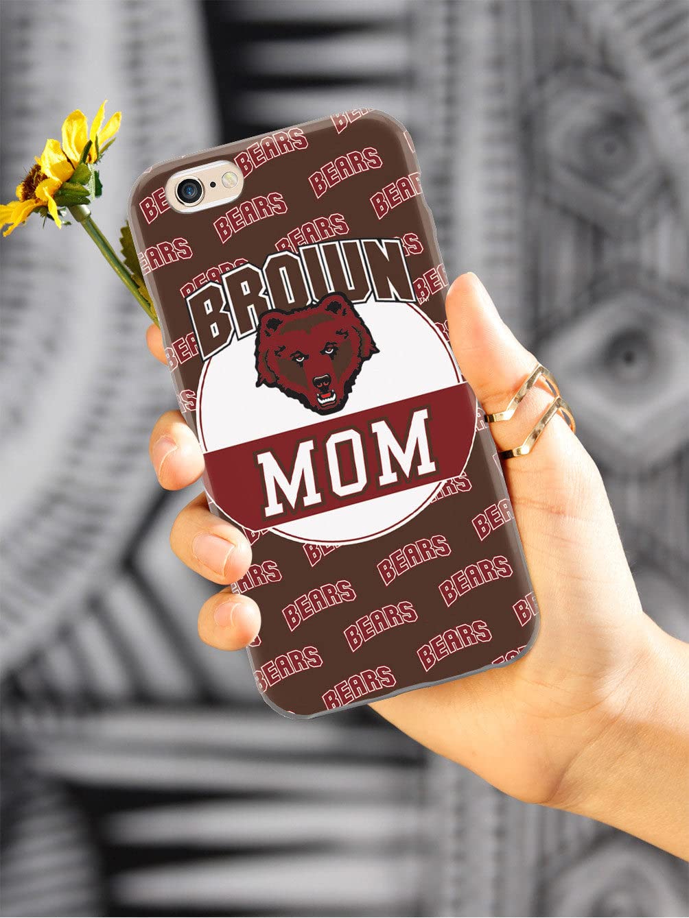 3D Textured iPhone 15 Pro Max Case with Rubber Bumper - Protective Cover for Apple iPhone 15 Pro Max - Brown University Bears Design - Perfect Gift for College Students & Moms - Durable Phone Case for Daily Use & Campus Life