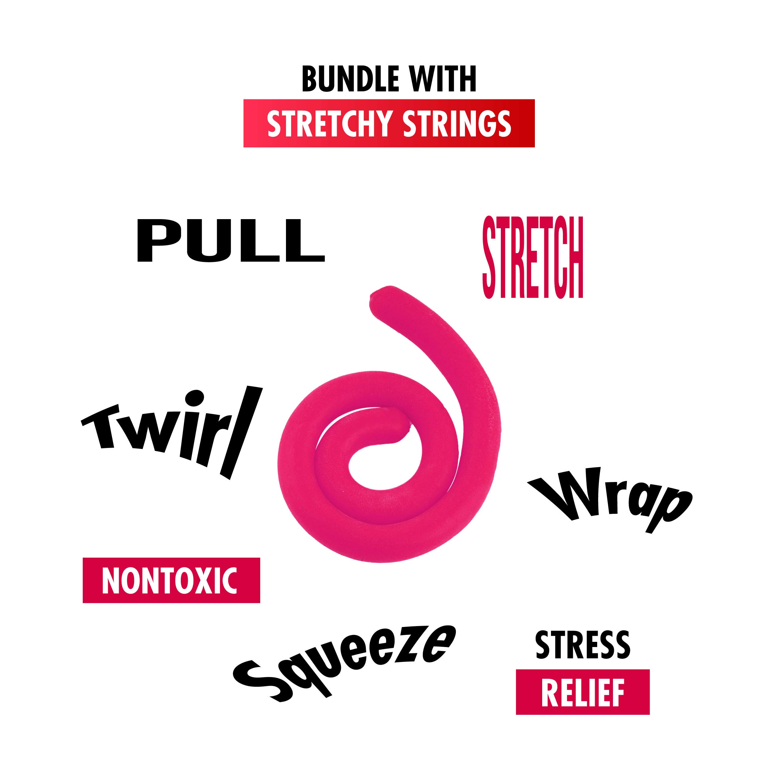 Liquid Motion Bubbler Sensory Toys - 5 Piece Set with Stretchy String Fidget Toys & Timer for Stress & Anxiety Relief - Ideal for ADHD, Autism, ADD - Perfect for Home, Office, Classroom & Therapy Use