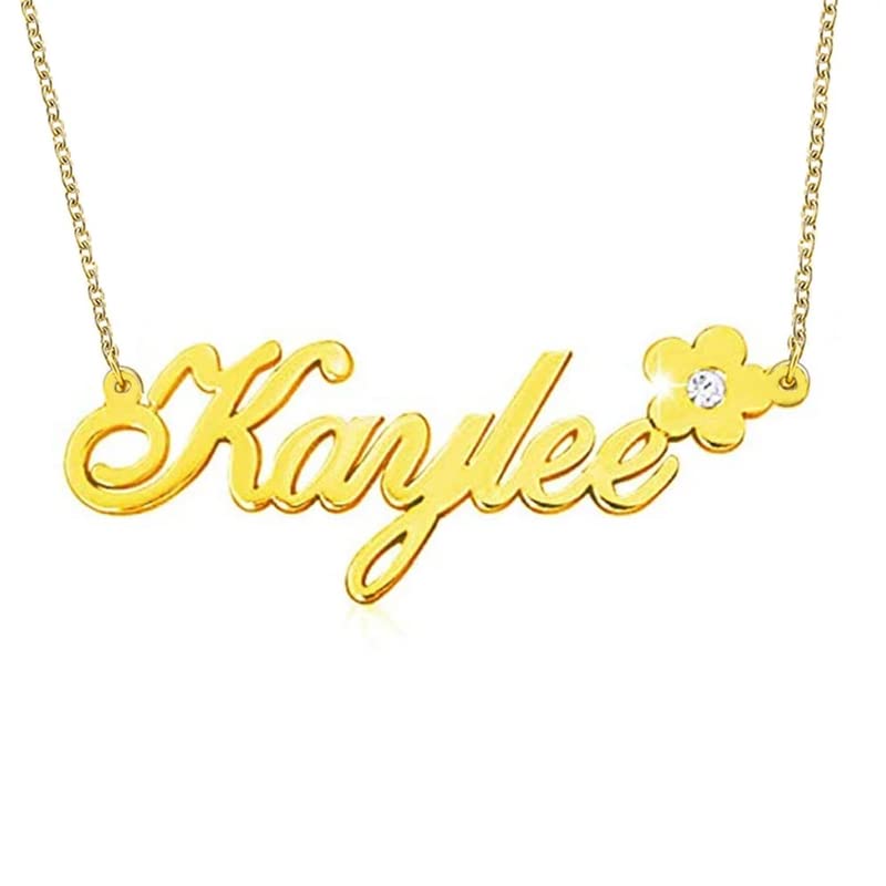 10K, 14K, 18K Solid Gold Personalized Name Necklace for Women - Custom Engraved Jewelry Gift (G-H Color, I2-I3 Clarity) - Perfect for Birthdays, Anniversaries & Special Occasions