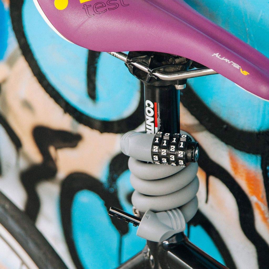1970 Twistable Steel Memory Cable Bike Lock - Keyless Resettable 4-Digit Combination - Heavy Duty Anti-Theft Security for Commuter Bicycles, Kids Bikes & Scooters - Perfect for Urban Cycling, School Campuses & Outdoor Activities