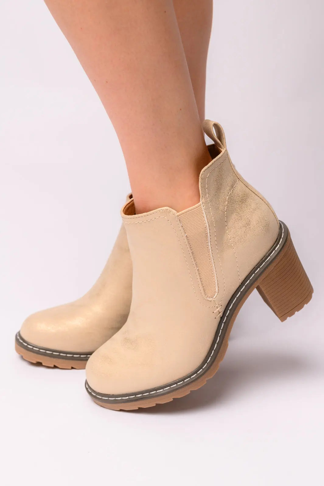 Gold Bite Me Bootie - Stylish Women's Heeled Sandals for Parties, Weddings & Night Out