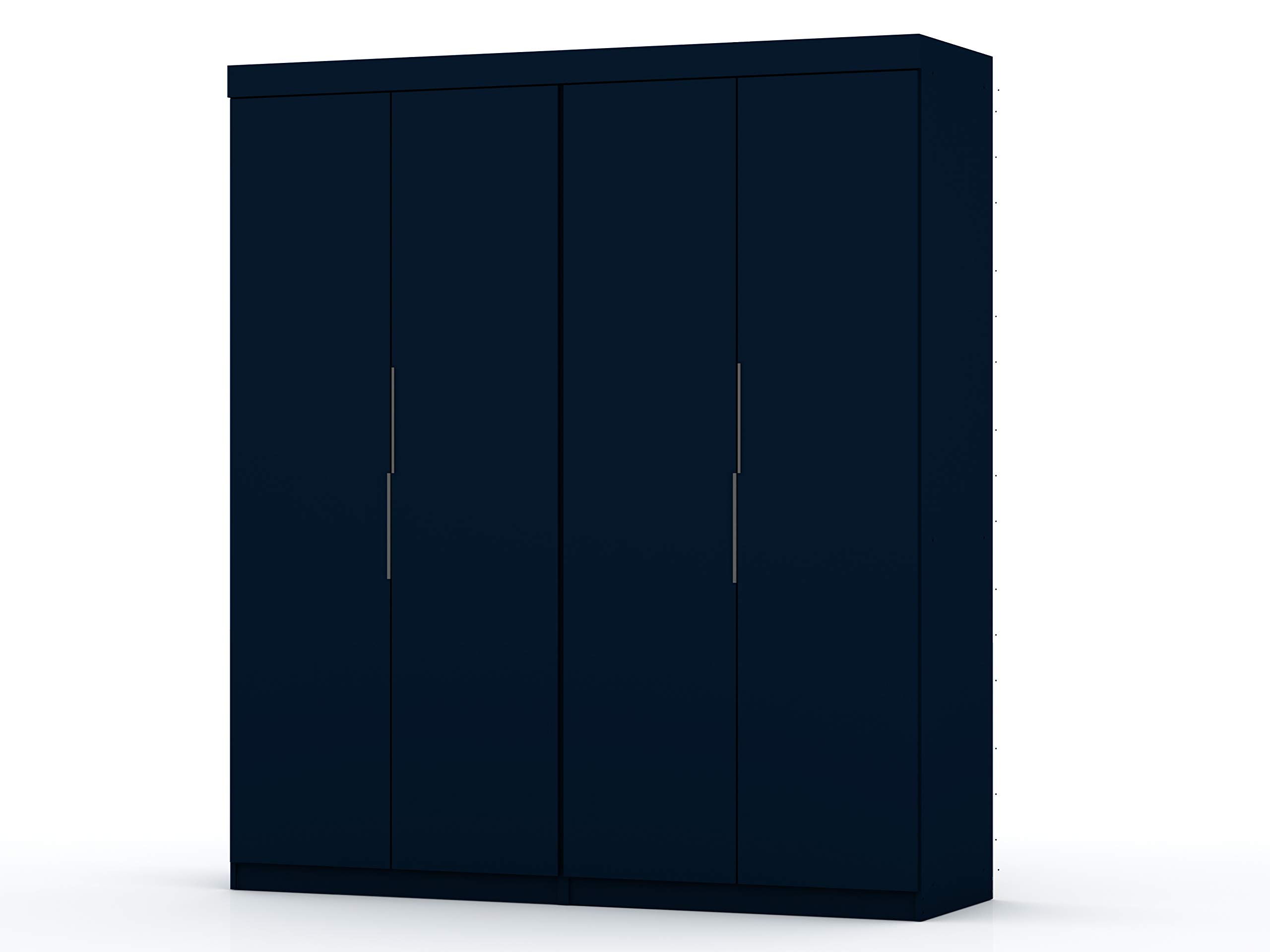 Modern 4-Drawer Sectional Wardrobe Closet Set of 2 - Midnight Blue by Manhattan Comfort | Space-Saving Storage for Bedroom, Closet Organization & Small Apartments
