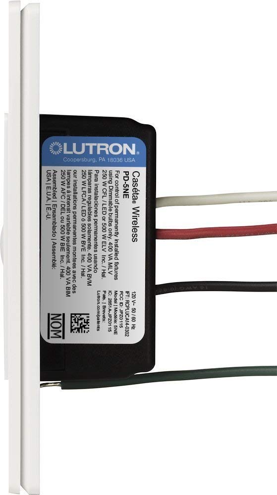 Lutron Caseta Smart Dimmer Switch ELV+ (Requires Lutron Hub) - 250W LED Compatible, Single-Pole/3-Way, Neutral Wire Required, PD-5NE-WH (10-Pack, White) - Perfect for Smart Home Lighting Control in Living Rooms, Bedrooms & Kitchens