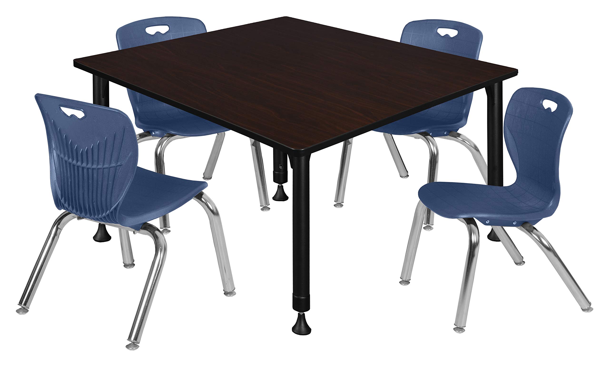 Regency Kee Height Adjustable School Desk Set with 4 Chairs - 48