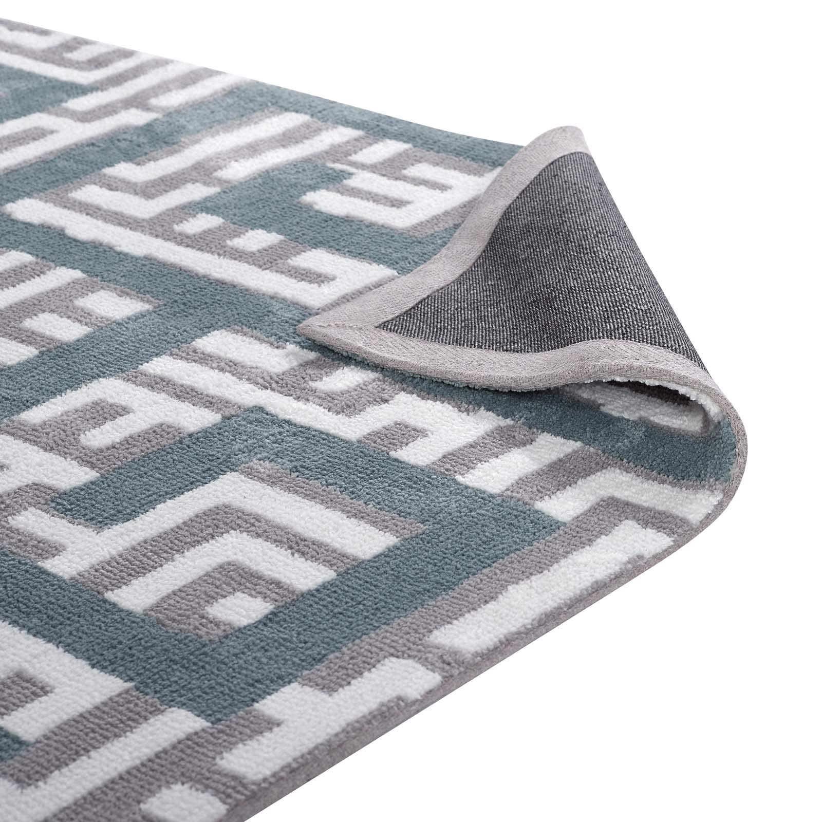 Modern Contemporary Urban Living Room Area Rug - Soft Fabric Carpet Runner in Multi-Gray Shades for Lounge, Bedroom & Hallway Decor
