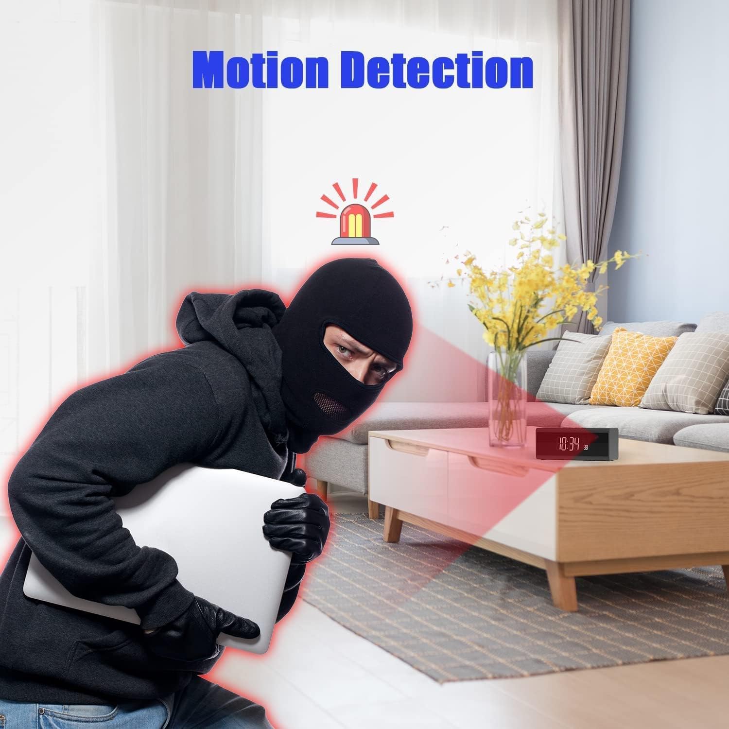 GZYHDC Hidden Spy Camera Alarm Clock - 1080P HD Wireless WiFi Nanny Cam with Motion Detection & Night Vision | Bluetooth Speaker for Home Security, Office Surveillance | Perfect for Baby Monitoring, Elderly Care & Property Protection