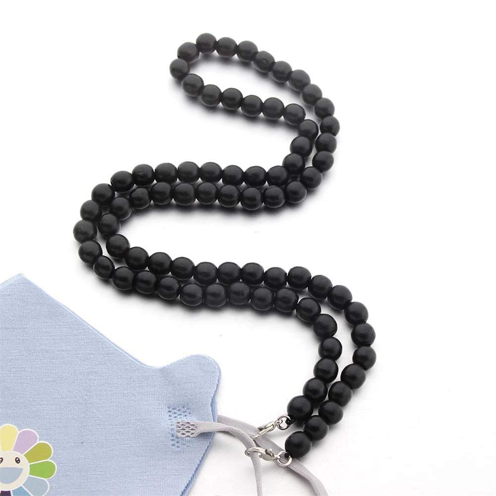 Stylish Acrylic Wooden Beaded Eyeglass Chain Necklace - Adjustable Face Mask Holder & Glasses Strap for Women & Men - Perfect for Reading, Driving, and Outdoor Activities