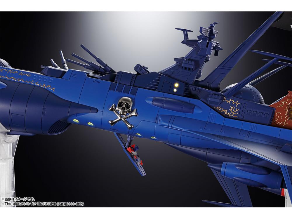 Bandai Soul of Chogokin GX-93 Space Pirate Captain Harlock Arcadia Battleship Action Figure - Collectible Anime Robot Toy for Display & Gifts | Anime Merchandise, Sci-Fi Decor, Collector's Item