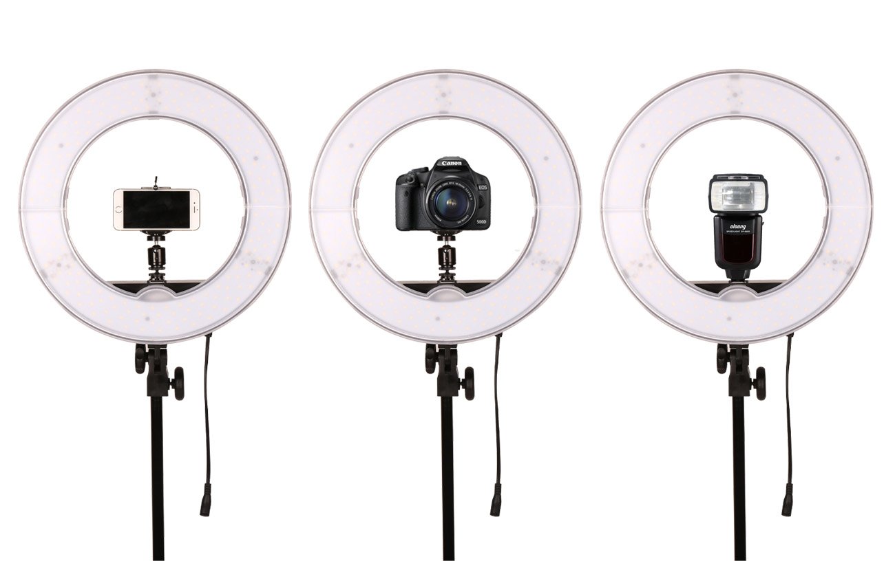 18 Inch 65W LED Ring Light with Stand - Professional Makeup Mirror & Studio Lighting for Photography, YouTube Videos, Selfies, Wedding Photography, Night Shoots - Perfect for Content Creators, Beauty Vloggers & Camera/Phone Videography