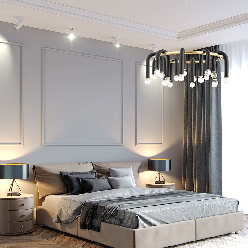 U-Shaped Tube Chandelier - Modern Exclusive Lighting Fixture for Dining Room, Living Room & Bedroom Decor