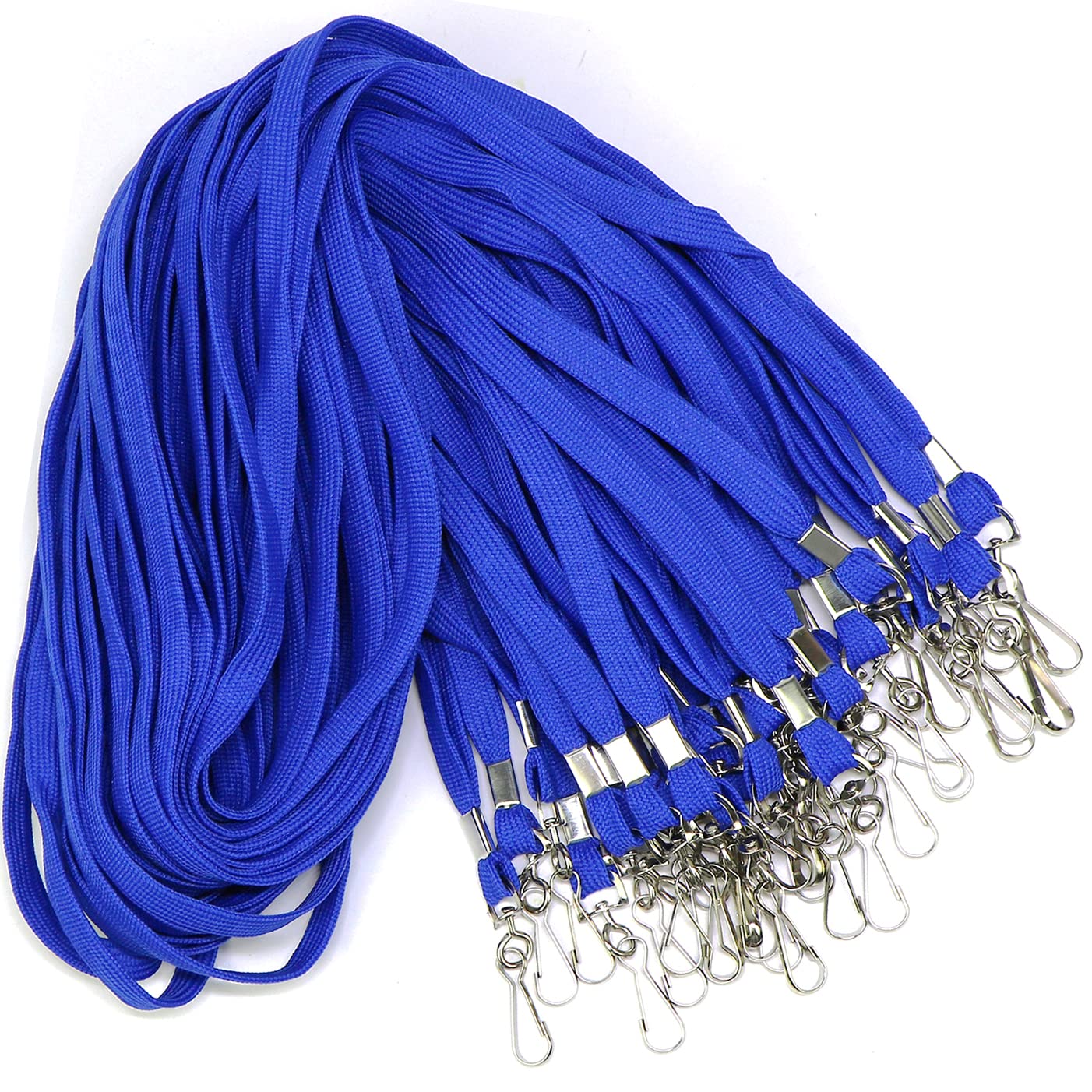 32-Pack Cotton Swivel Lanyards for ID Badges - Office & Event Use (Blue)