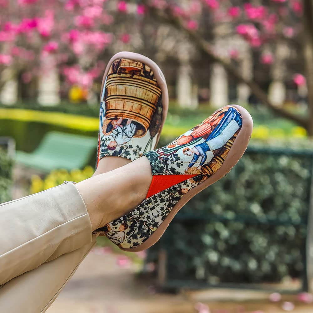 UIN Women's Art Travel Slip-On Loafers - Lightweight Breathable Casual Shoes for Walking, Work & Travel - Comfortable Flats for Women with Unique Artistic Design