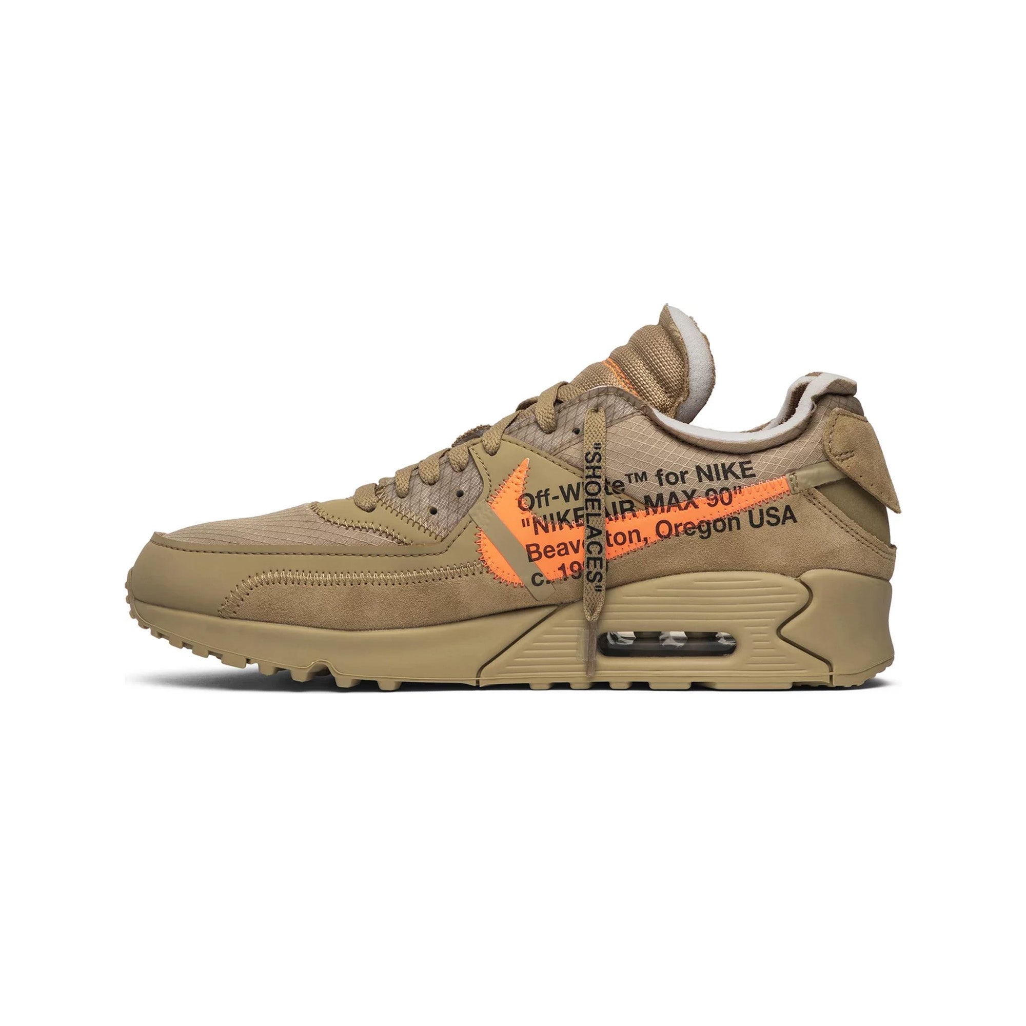 Nike Air Max 90 x Off-White 'Desert Ore' Sneakers - New Authentic Men's/Women's Running Shoes for Streetwear & Casual Outfits