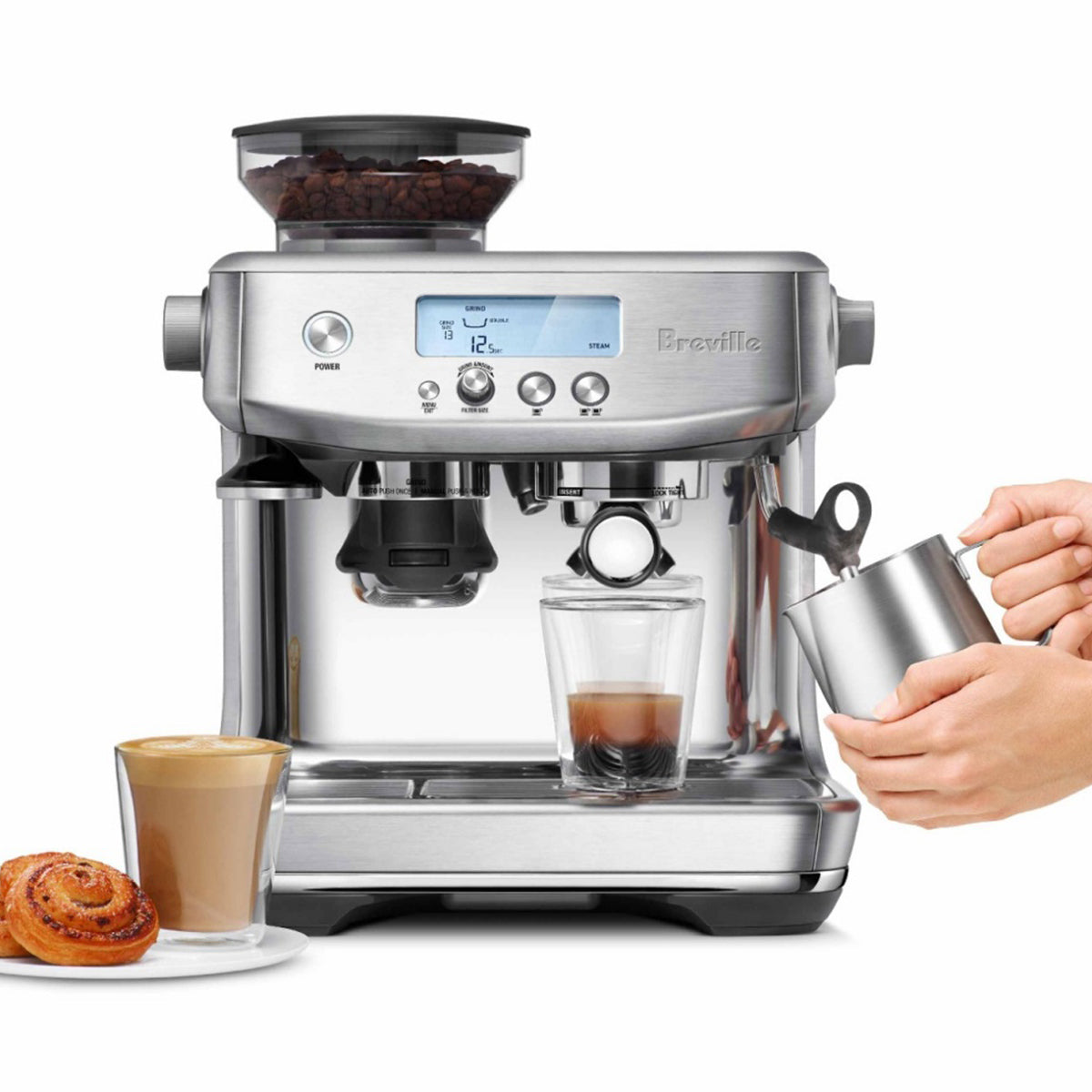 Breville Barista Pro Espresso Machine BES878BSS - Stainless Steel Coffee Maker for Home Baristas | Perfect for Latte, Cappuccino & Espresso Drinks | Compact Design for Kitchen Countertops