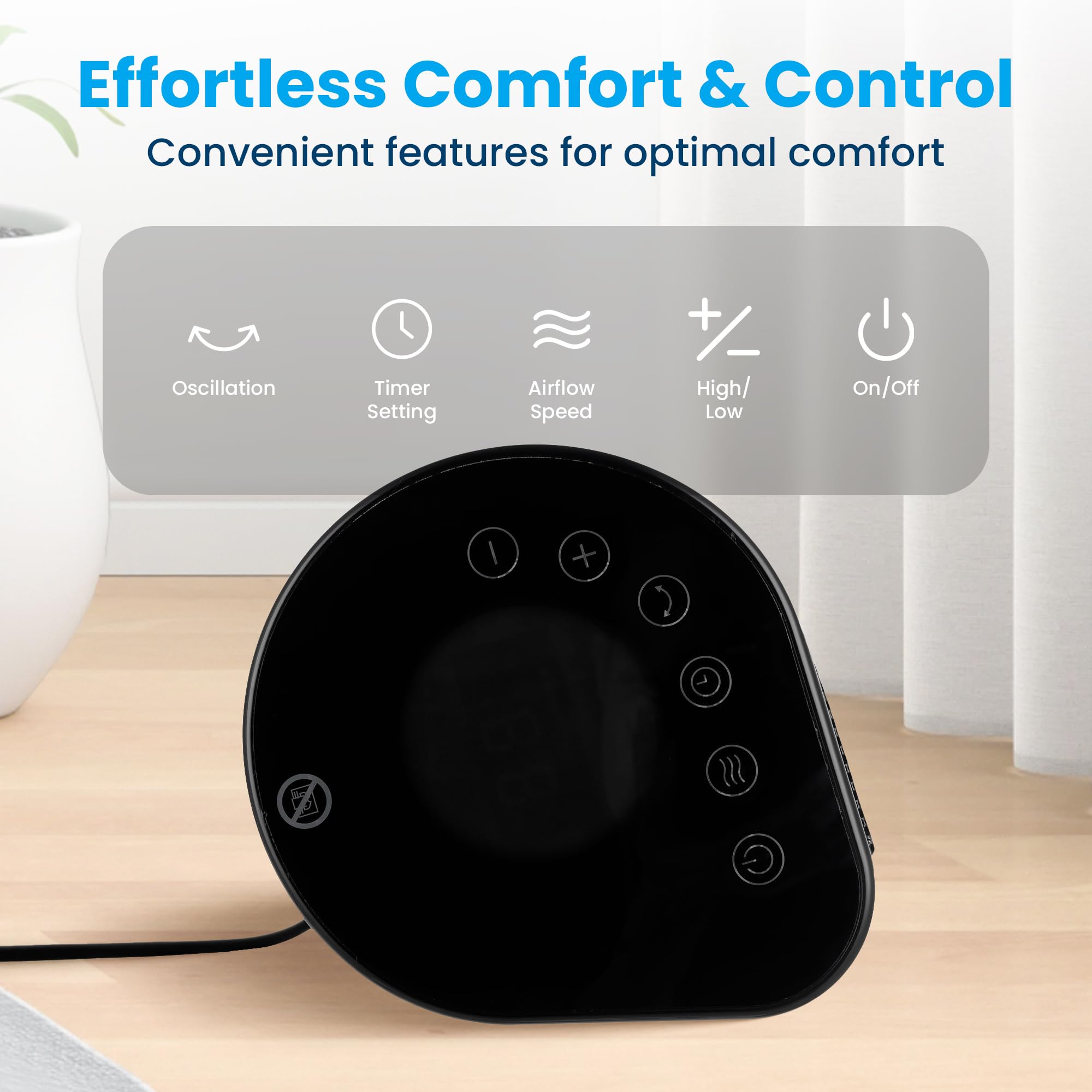 Senville 1500W Electric Ceramic Space Heater with Remote Control & Digital Thermostat - Overheat Protection, Vertical/Horizontal Operation - Perfect for Bedroom, Office & Indoor Heating