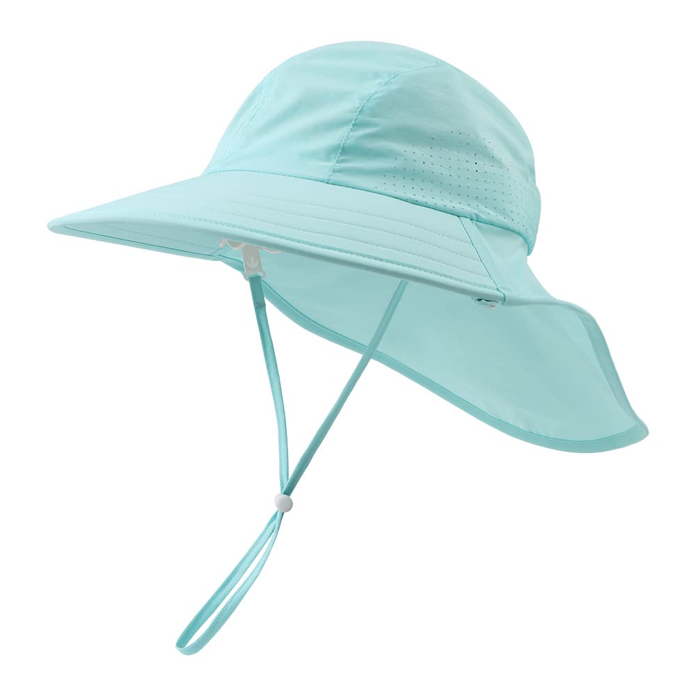 Zsedrut Toddler Summer Hat with Neck Flap - Waterproof Kids Swim Hat for Boys & Girls - UPF 50+ UV Protection Sun Hat for Beach, Pool & Outdoor Activities