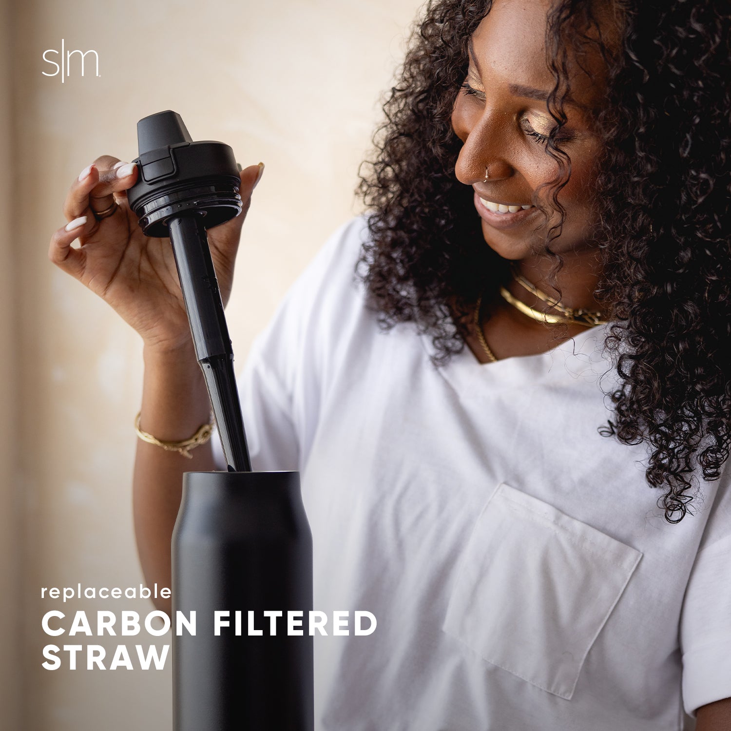 Stainless Steel Flip Straw Lid with Simple Filter - Perfect for Tumbler Cups, Travel Mugs & Reusable Water Bottles