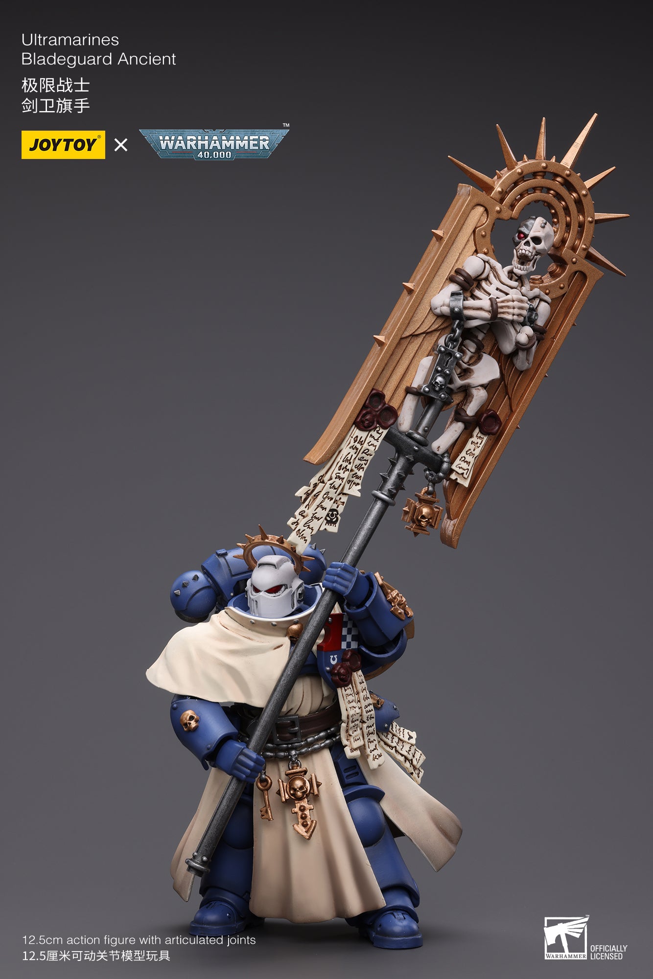 1/18 JOYTOY Warhammer 40K Ultramarines Bladeguard Ancient Action Figure - Collectible Miniature for Tabletop Gaming & Display