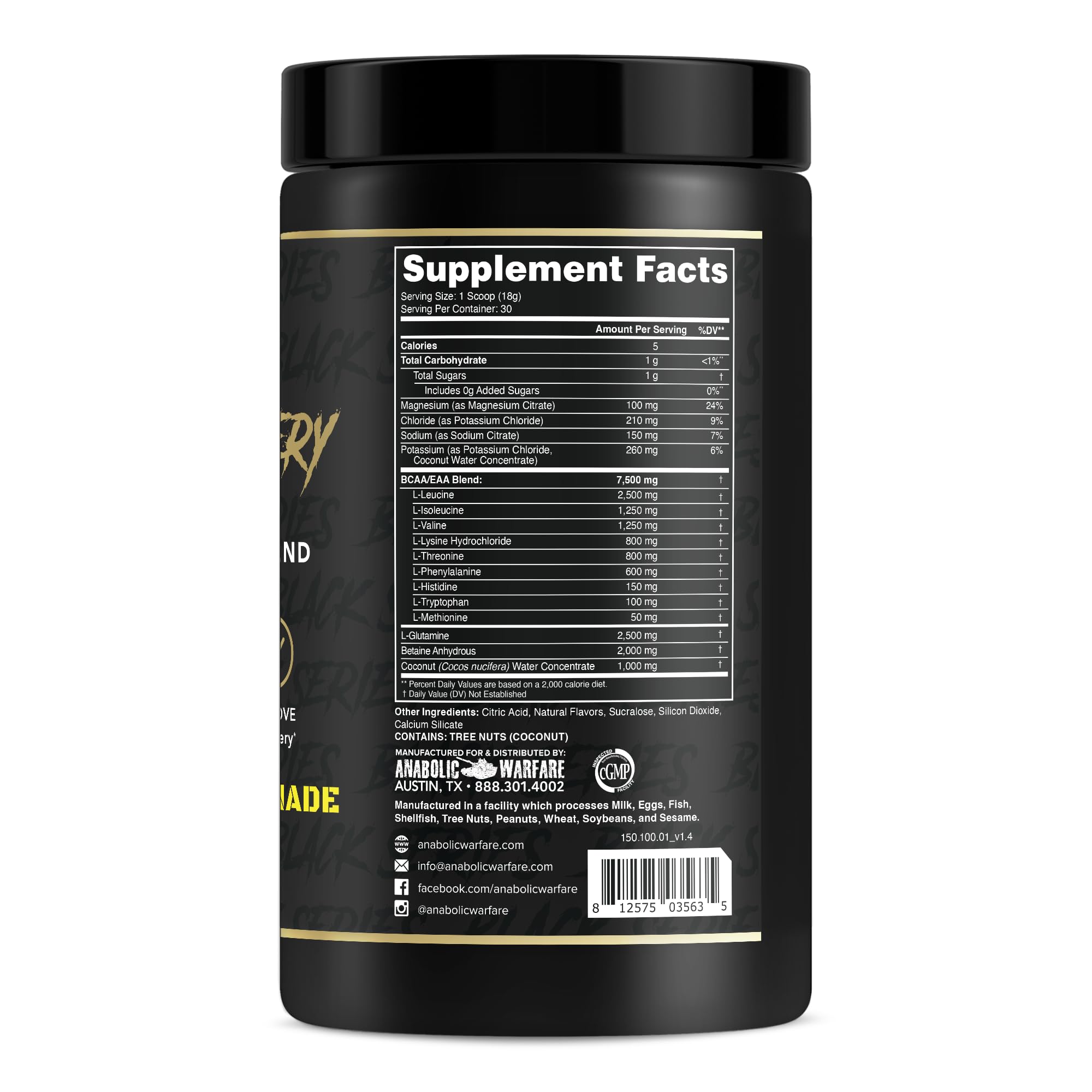Anabolic Recovery Essential Amino Acids Powder - Post Workout Muscle Recovery Supplement with Premium Hydration - Build & Repair Muscle Fast - Blackberry Lemonade Flavor (30 Servings) - Ideal for Gym, Fitness & Athletic Performance