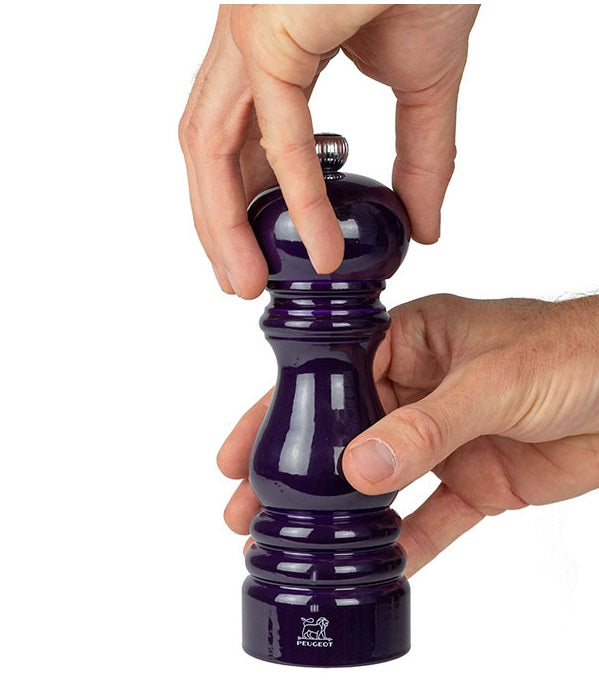Peugeot Paris 7 Inch Premium Pepper Grinder - Adjustable Coarseness, Durable Stainless Steel Mechanism - Perfect for Kitchen, Dining Table & Gourmet Cooking (Eggplant Color)