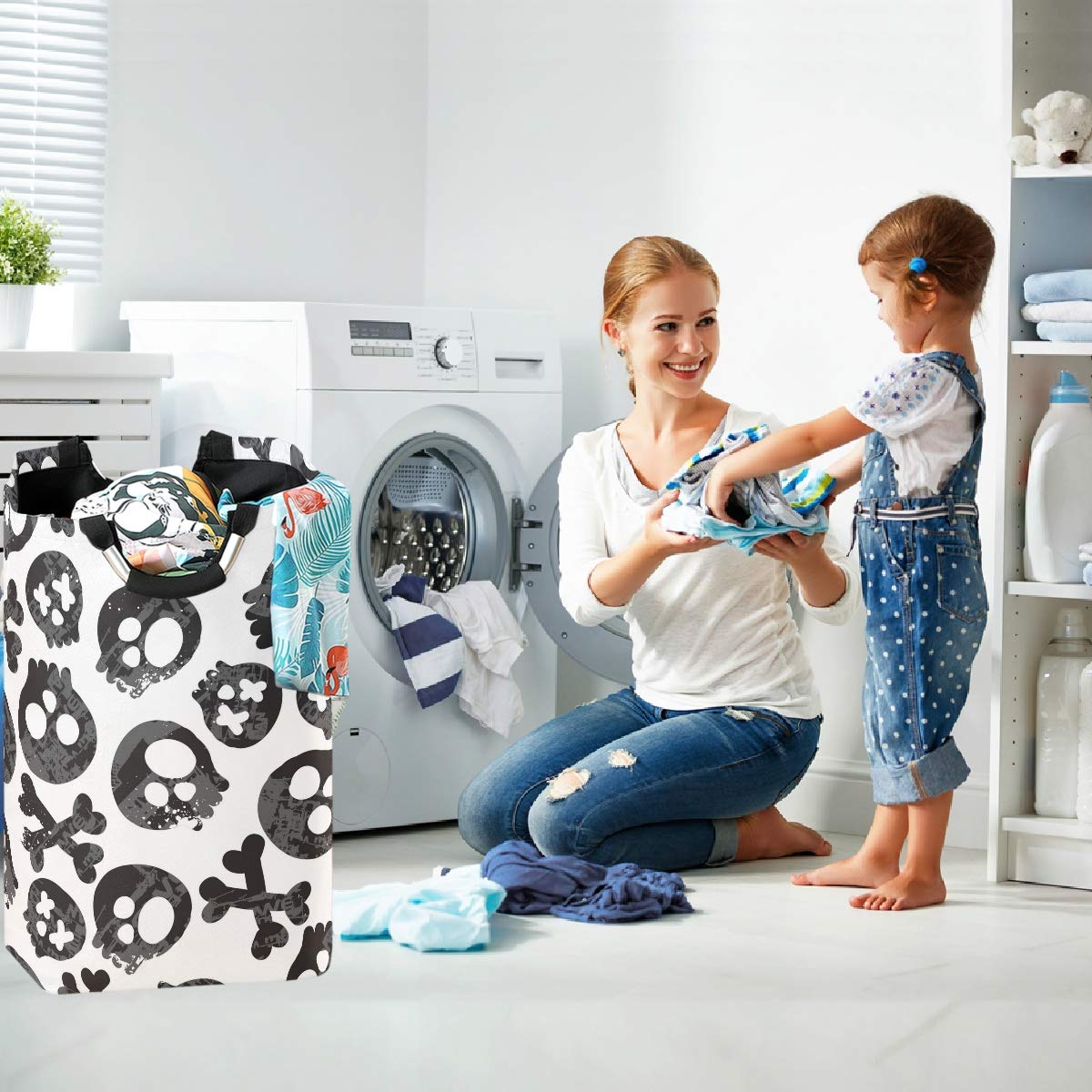 Visesunny Large Collapsible Laundry Hamper - Waterproof Oxford Fabric Laundry Bag with Handles, Foldable Dirty Clothes Basket, Portable Washing Bin for Home, Dorm, Travel & Camping