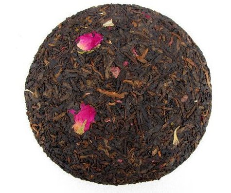 Premium Rose Petal Infused Pu-erh Tea Cake - 800g | Organic Loose Leaf Tea for Relaxation & Wellness | Perfect for Gifting, Afternoon Tea & Meditation