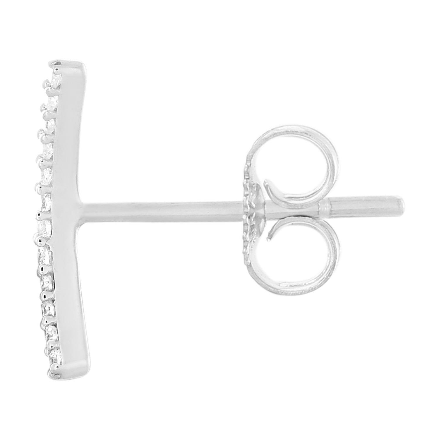 9ct White Gold 0.05 Carat Diamond Ear Climbers Stud Earrings - Elegant Everyday Jewelry for Women, Perfect for Work, Parties & Special Occasions