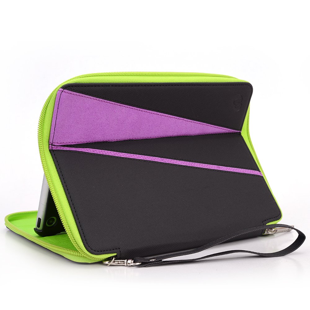 Premium Kroo 8-Inch Tablet Case with Built-In Stand & Card Slot - Purple Protective Cover for iPad/Samsung Galaxy Tab - Perfect for Work, Travel & Home Use