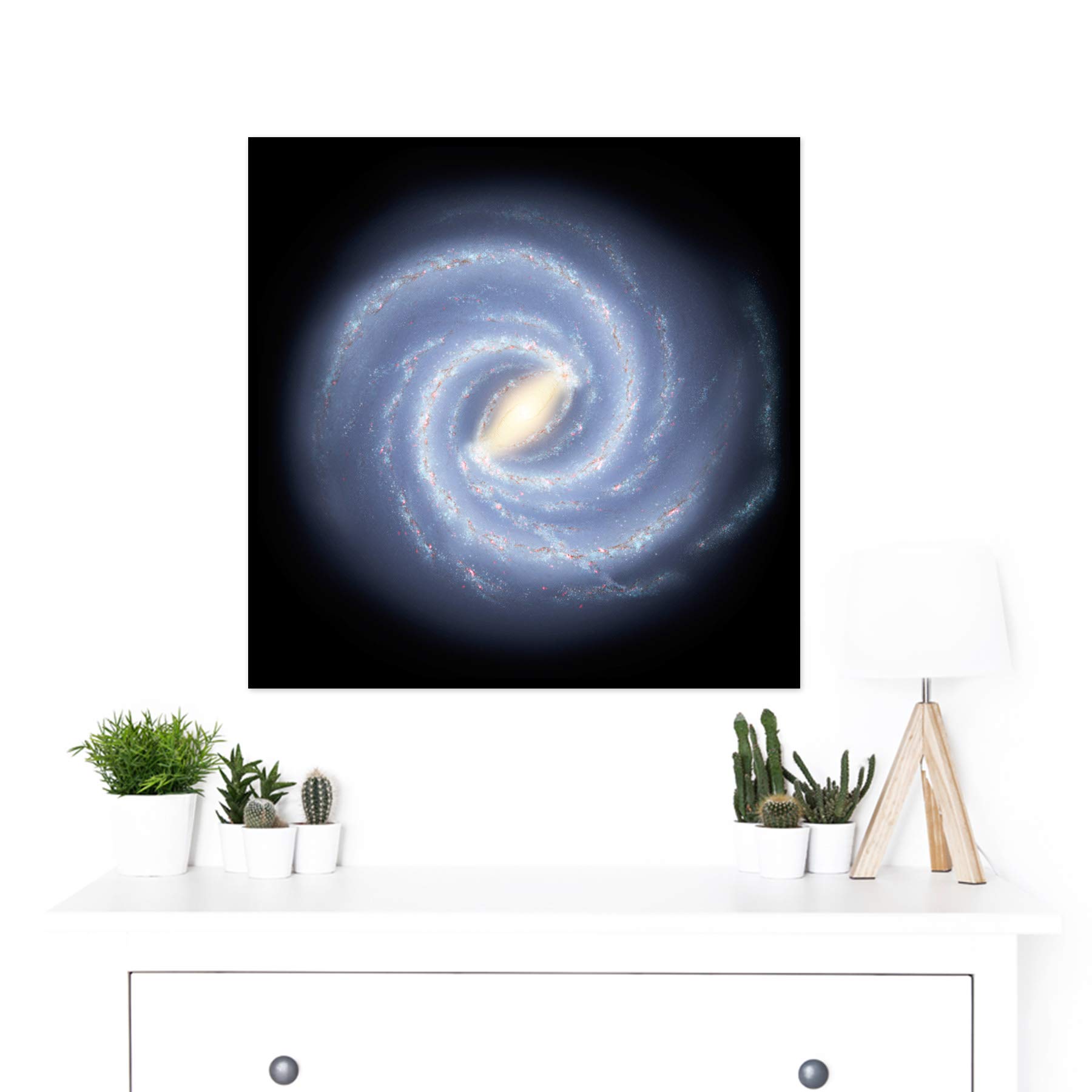 NASA Space Milky Way Galaxy Map Stars Illustration - Large 24x24 Inch Wall Art Poster Print on Thick Paper - Perfect for Home Decor, Office & Classroom Astronomy Display
