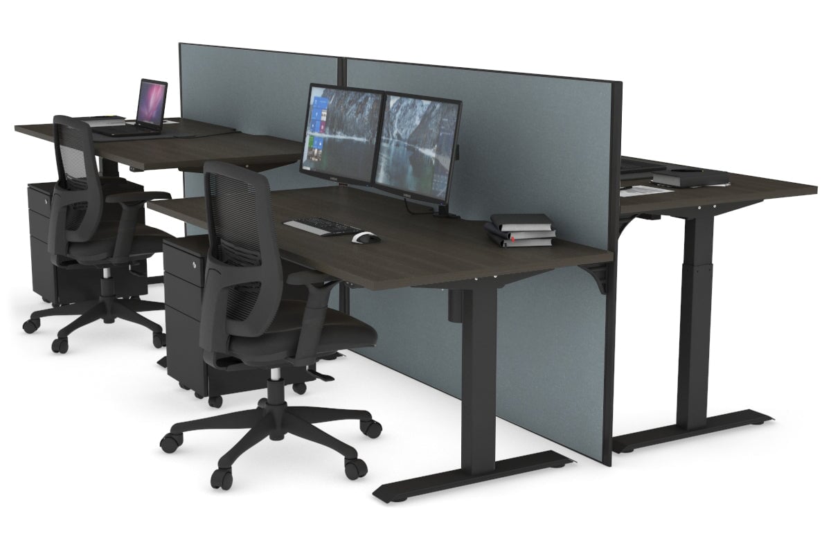 Adjustable Height 4-Person Workbench - 1200L x 800W with Cable Management | Perfect for Office, Workshop & Garage Workspaces