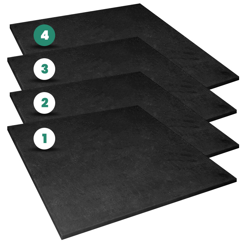 Interlocking Rubber Floor Tiles - Set of 4 Non-Slip Gym Mats for Home Workout, Garage, Playroom & Basement Flooring