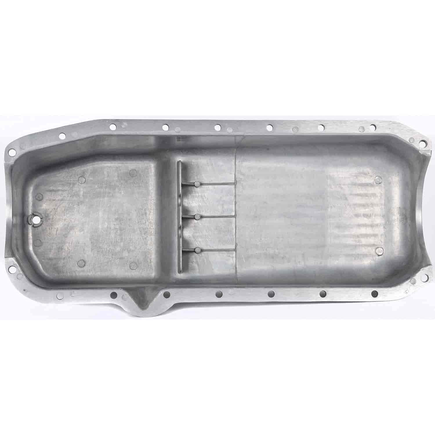 JEGS 50203 High Performance Finned Aluminum Oil Pan - Universal Fit for Cars & Trucks - Improves Engine Cooling & Oil Capacity - Ideal for Racing, Off-Road & Performance Upgrades