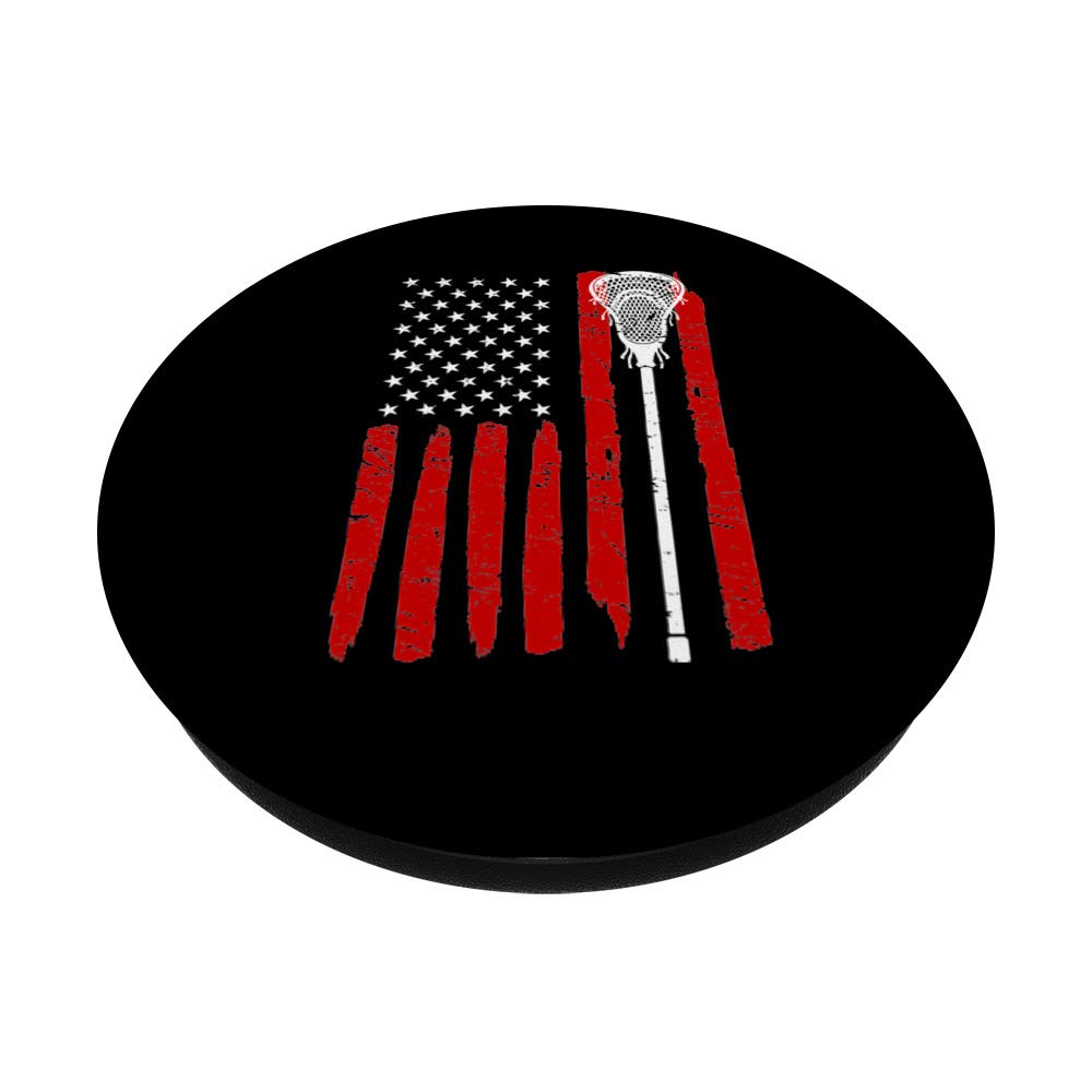 USA Flag Lacrosse Sports PopSockets - Patriotic 4th of July Gift with Swappable PopGrip | Perfect for Lacrosse Fans, American Pride & Phone Accessories