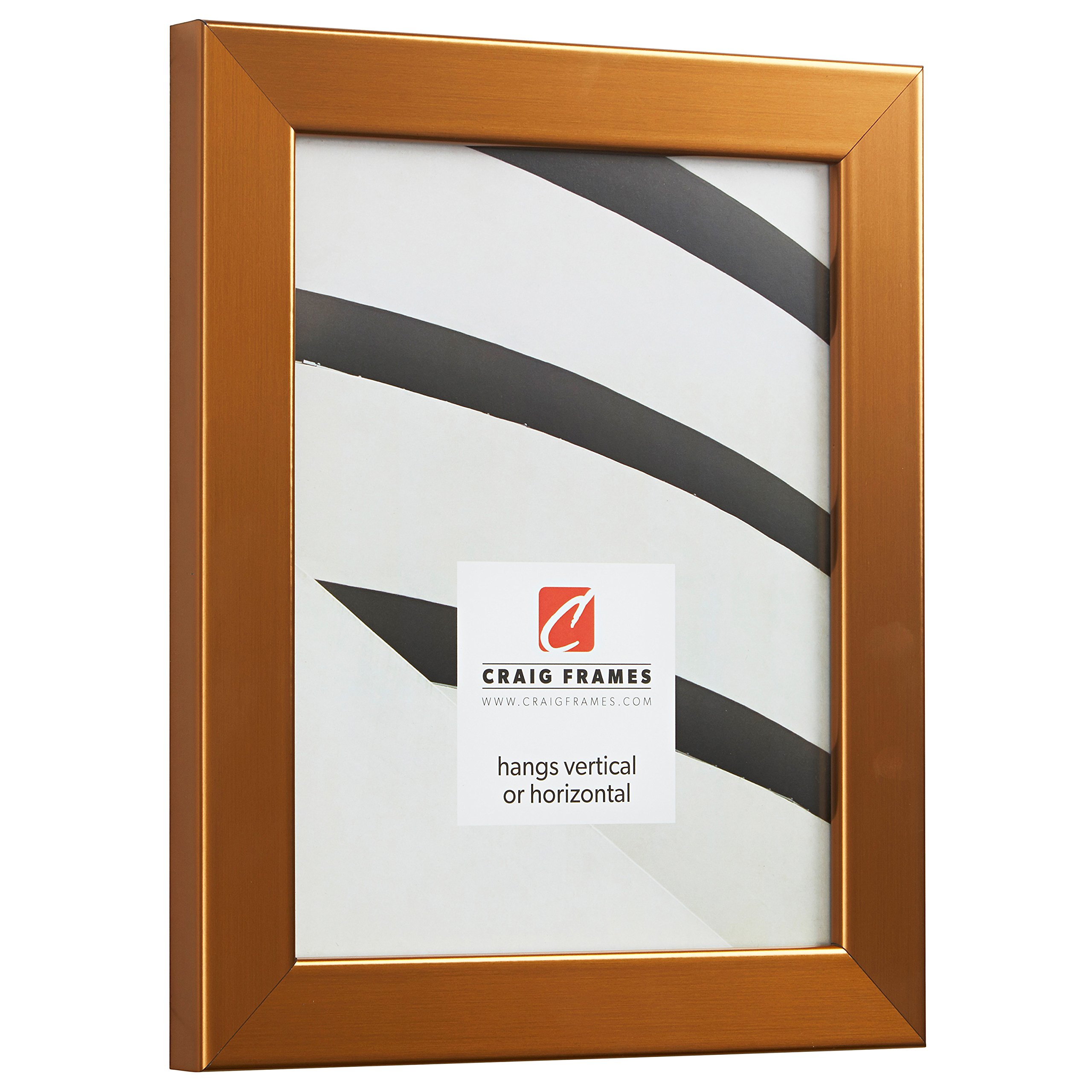 Craig Frames Bauhaus 11x17 Inch Stainless Brass Picture Frame for Wall Art