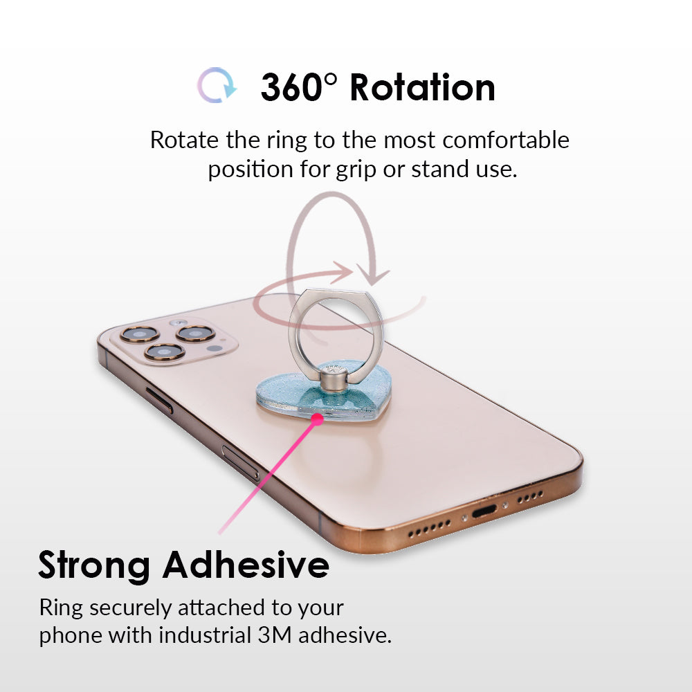 Blue Stardust Phone Ring Holder - Universal Grip Stand for Smartphones, Perfect for Selfies, Videos & Hands-Free Use - Ideal for iPhone, Samsung & More