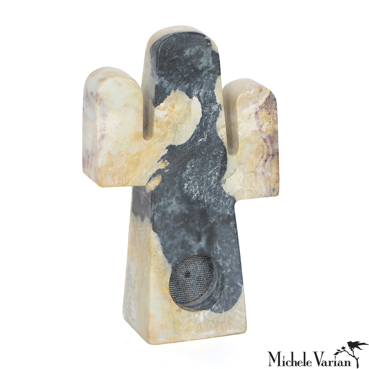 Handmade Cactus Stone Pipe - Natural Lava Rock Smoking Pipe for Herbal Use | Perfect for Outdoor Camping, Hiking & Relaxation